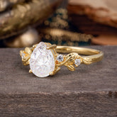 Pear Shaped Women's Real Moissanite Engagement Rings